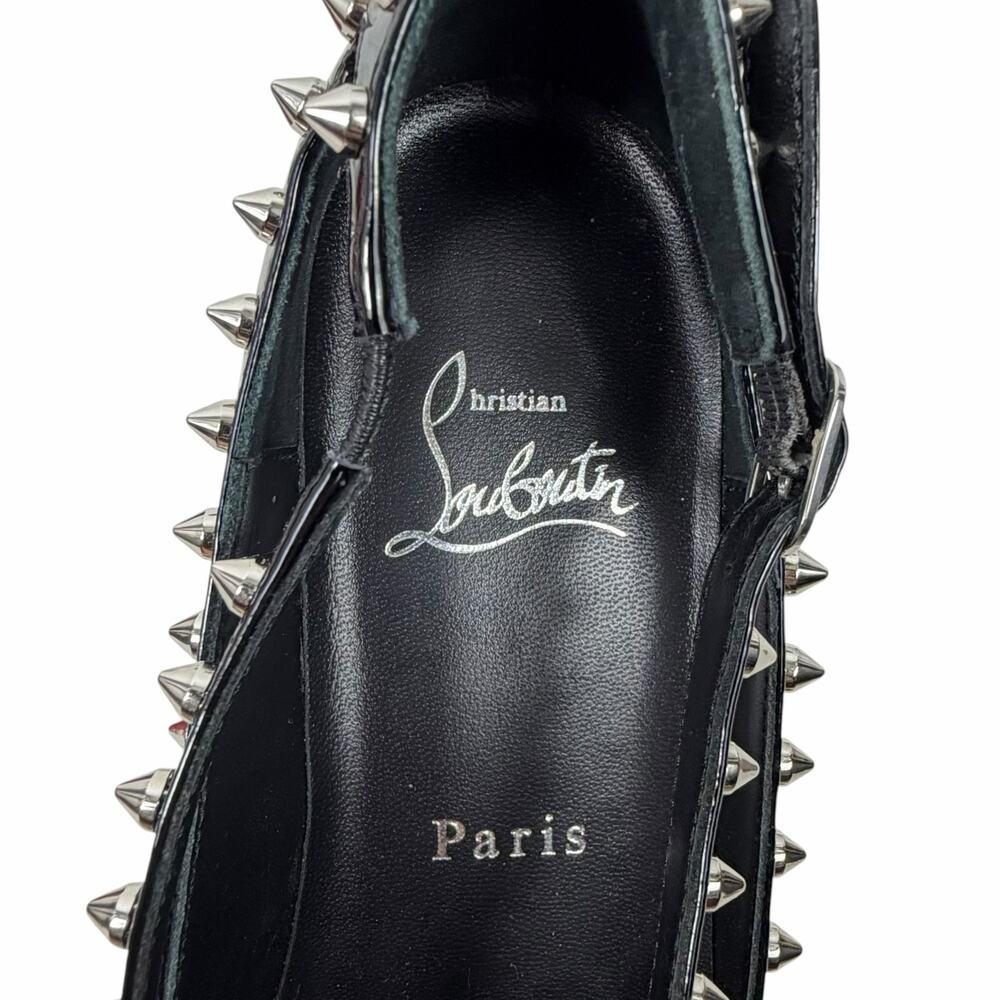 Christian Louboutin Pilouta Jane Spiked Patent Flats Black Size 36.5 - Picture 11 of 11